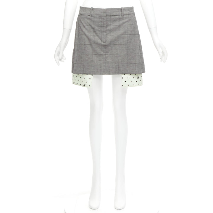 MONSE grey wool cotton blend exposed pocket deconstructed skirt US2 S