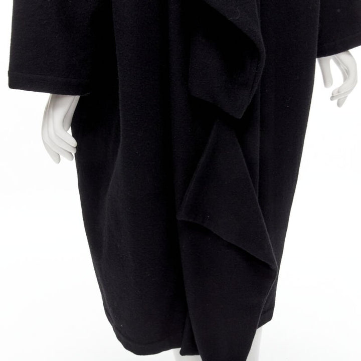 rare COMME DES GARCONS Vintage 1980's Dinosaur jagged cut out draped  coat M