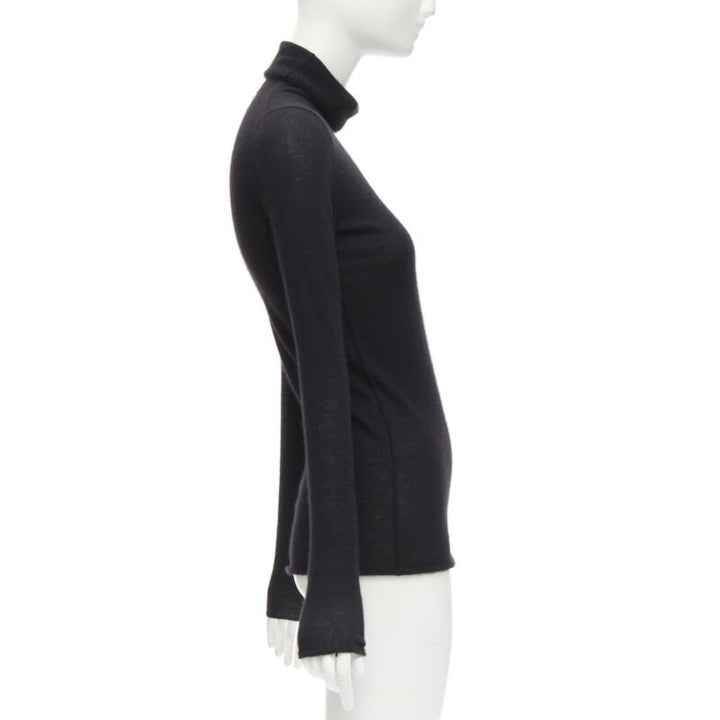 CLUB MONACO 100% Italian cashmere black turtleneck long sleeves sweater S