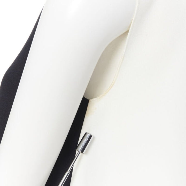 ROKSANDA black sleeveless contrast white back panel pleated skirt boxy dress UK6