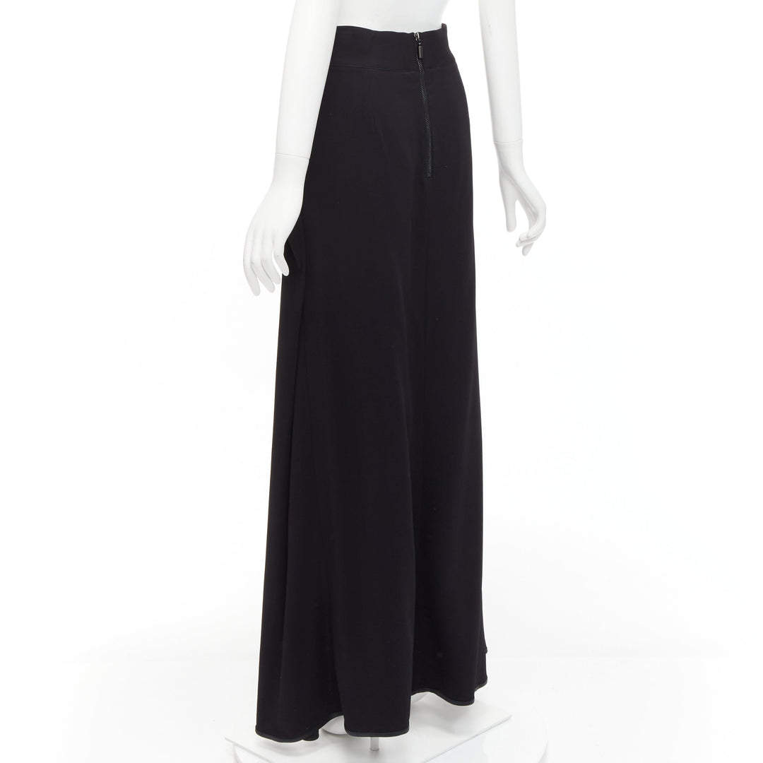 MATICEVSKI 2019 Manner black viscose blend skirt front cropped trousers  AU10 L