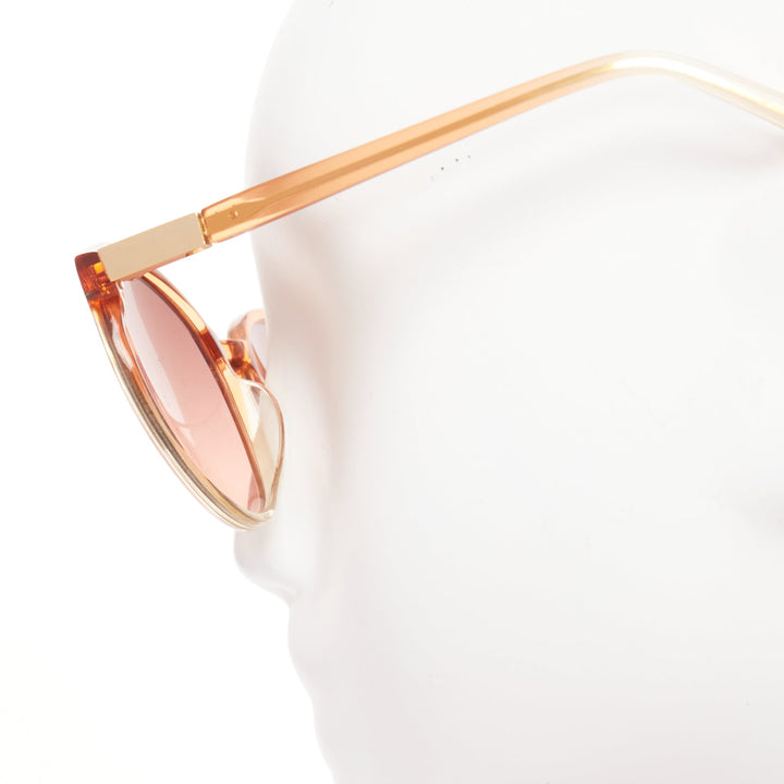 THE ROW Linda Farrow brown ombre acetate pink lens oversized sunglasses