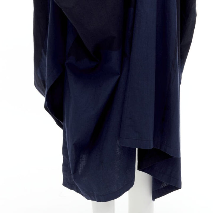 rare COMME DES GARCONS Vintage 1980's blue brushstroke angular trapeze dress