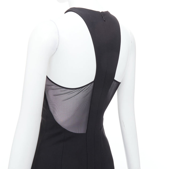 ELIZABETH AND JAMES Parker black sheer hem racer top mini dress US2 S
