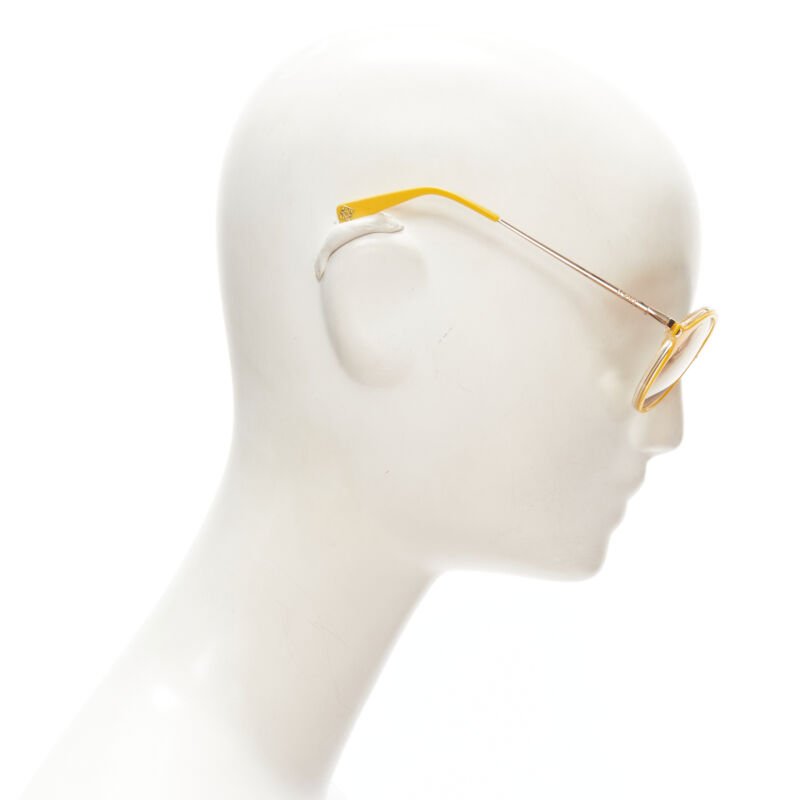 LOEWE SLW450 48 23 L03X yellow round frame brown tint sunglasses
