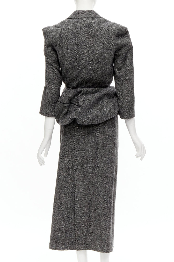 rare JUNYA WATANABE 1999 Vintage grey tweed convertible blazer dress look S