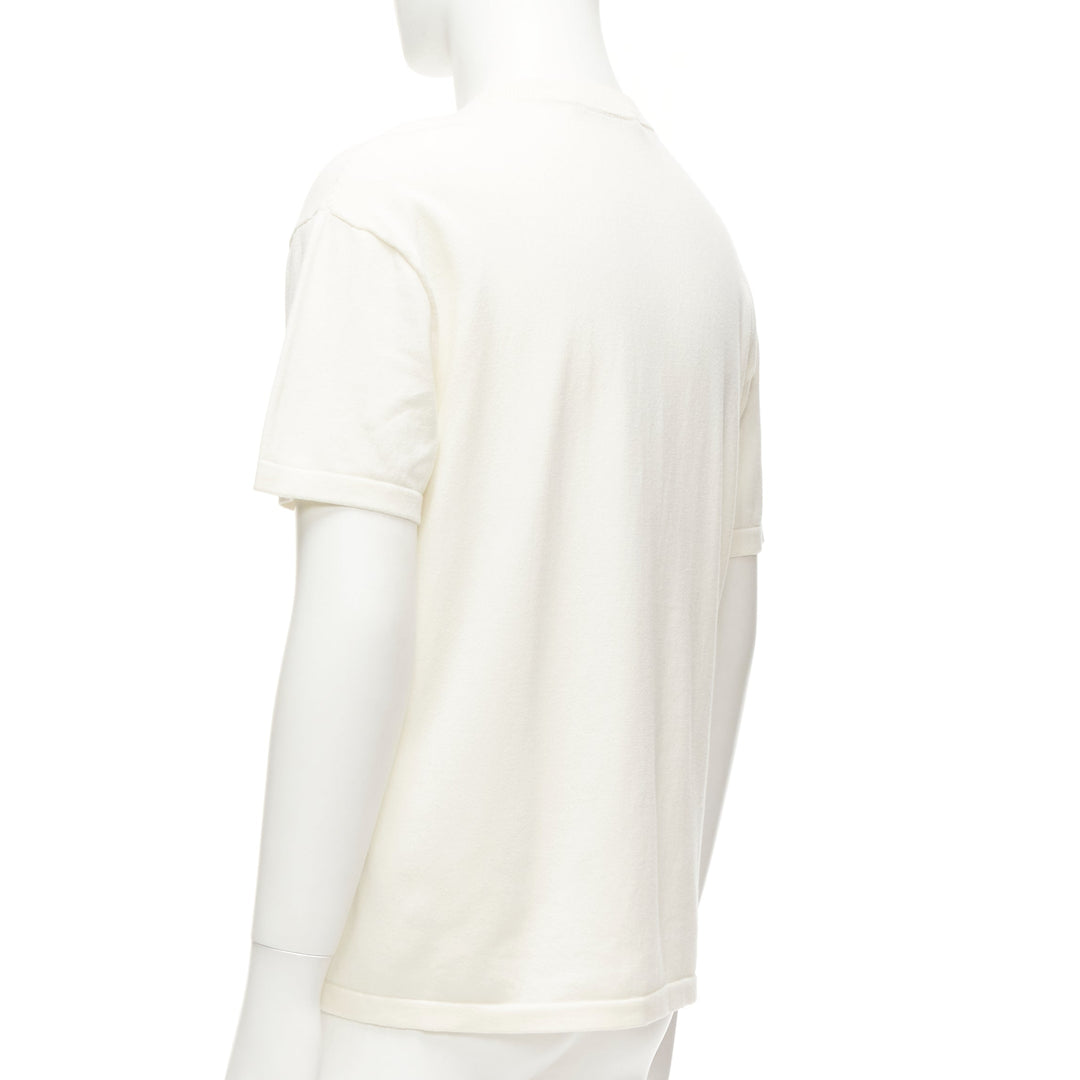 LOUIS VUITTON Nigo LV Made Duck cream intarsia jacquard knit top S