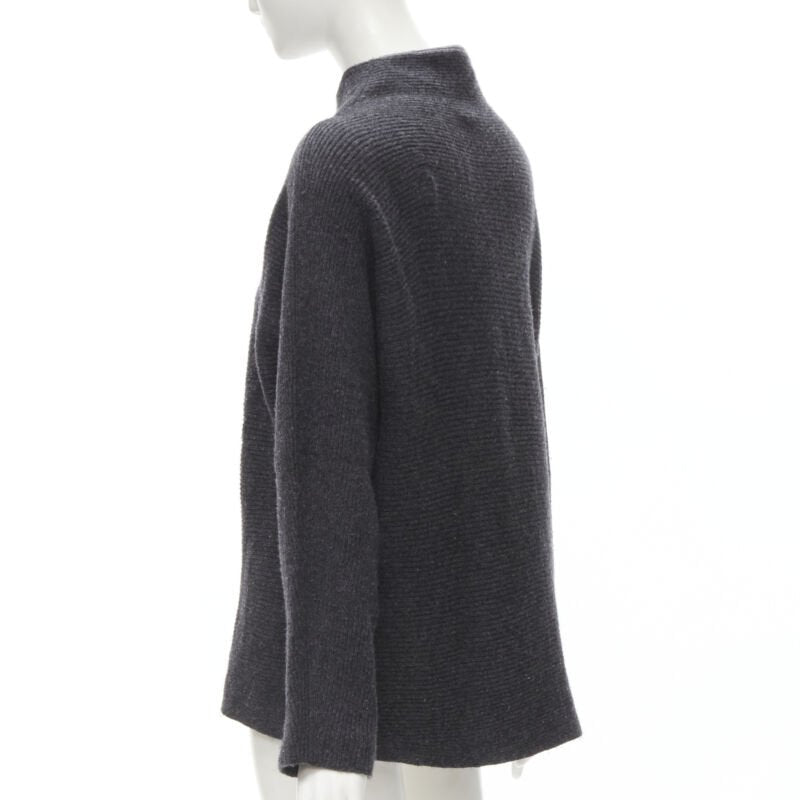 VINCE merino wool cashmere blend ribbed knit mock neck oversized sweater XS
