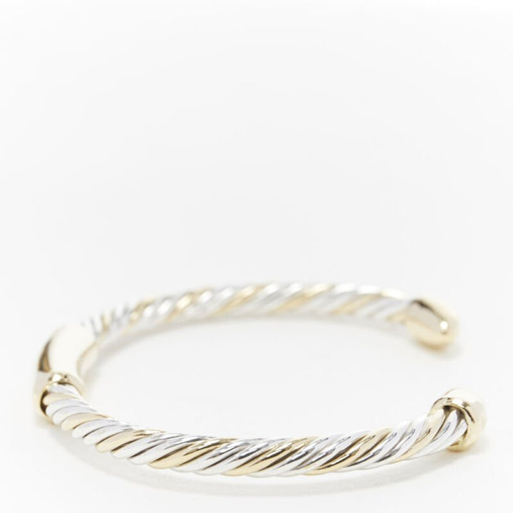 vintage BVLGARI JEWELLERY 18k white yellow gold twist bangle cuff bracelet