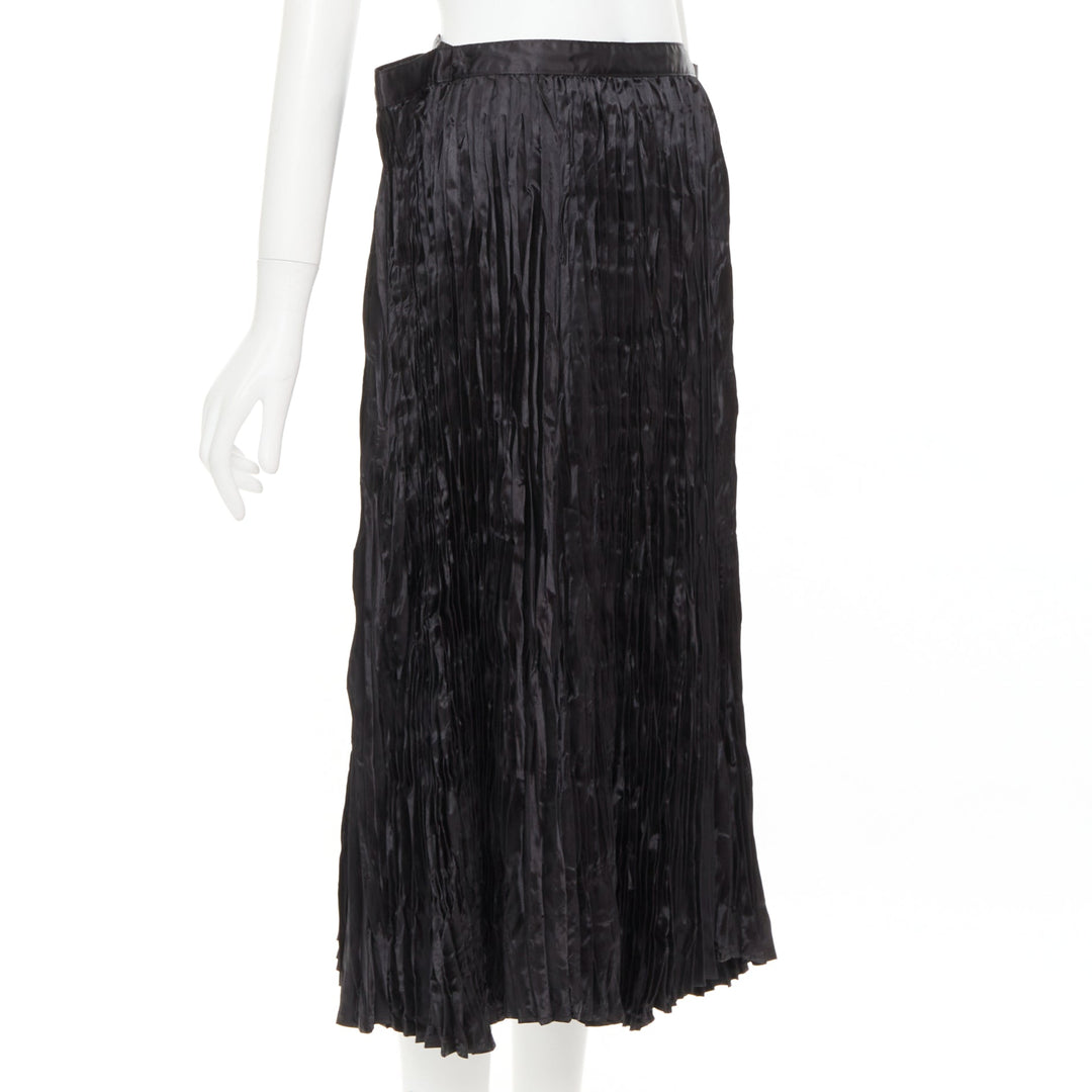 JUNYA WATANABE 2018 black plisse extended constructed waistline midi skirt XS
