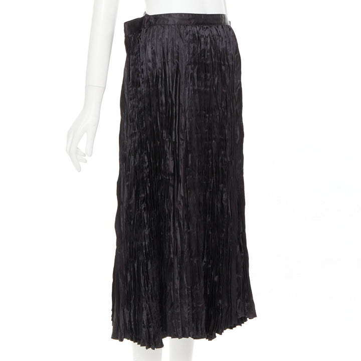 JUNYA WATANABE 2018 black plisse extended constructed waistline midi skirt XS