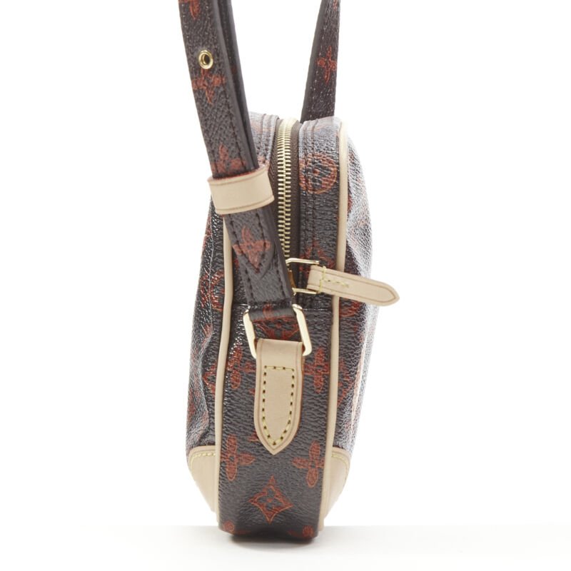 rare LOUIS VUITTON 2018 Runway Catogram Paname PM monogram crossbody camera bag