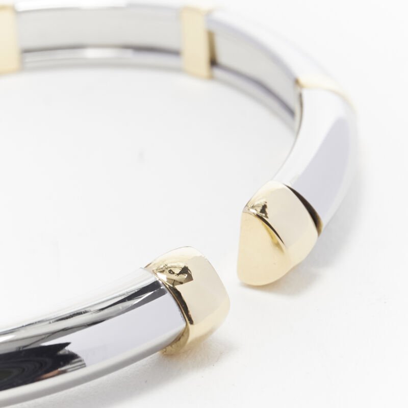 vintage BVLGARI JEWELLERY 18k white yellow gold hinged bangle cuff bracelet