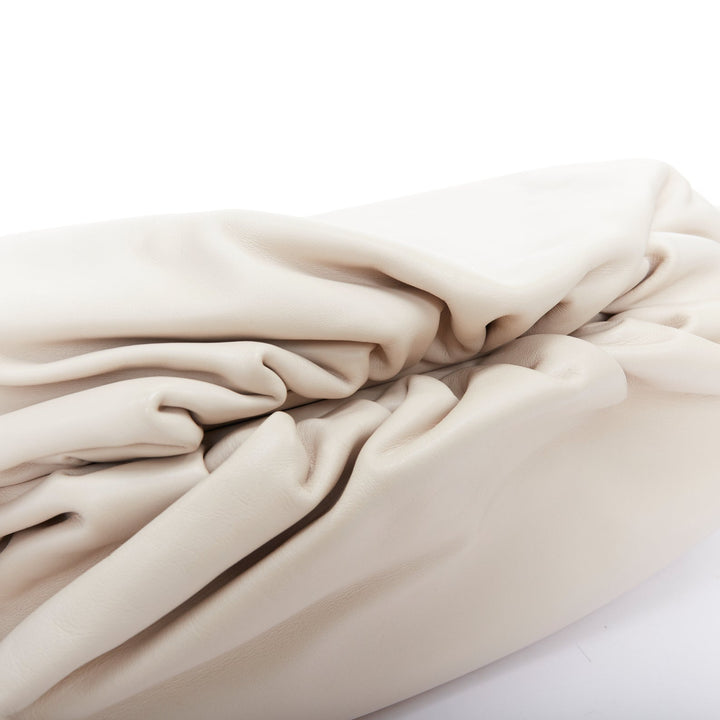 BOTTEGA VENETA Pouch off white cream soft leather oversized clutch bag