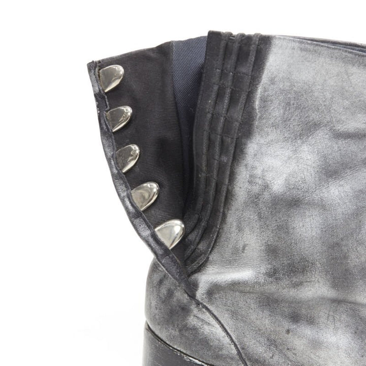 MARTIN MARGIELA 1990's Vintage black silver handpainted tabi boot EU39
