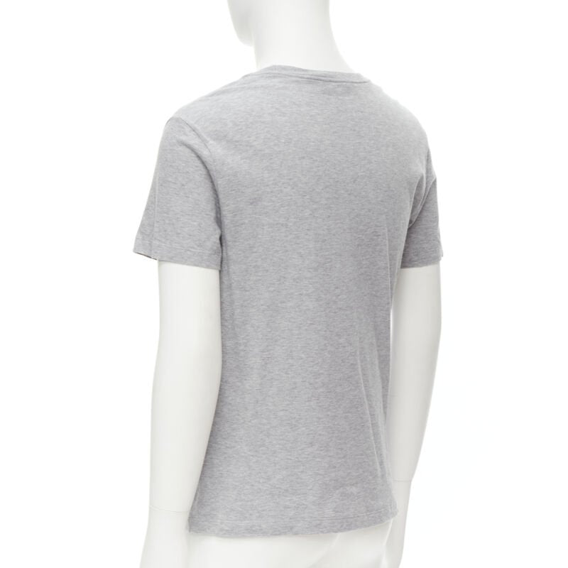 VERSACE white Gianni Signature logo embroidery grey tshirt Taylor Fit S