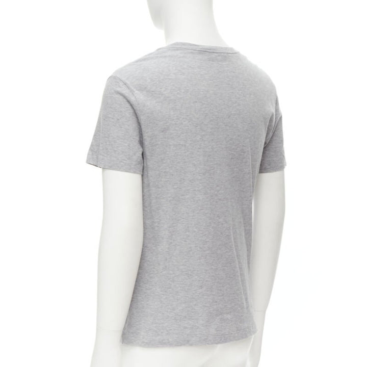VERSACE white Gianni Signature logo embroidery grey tshirt Taylor Fit S