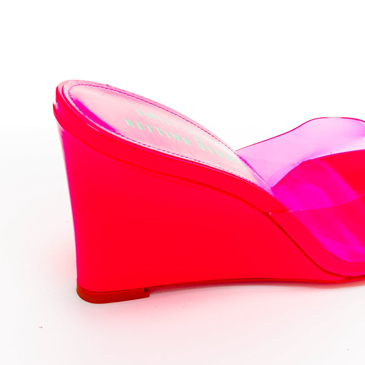 BETTINA VERMILLON Emili Sindlev Britney hot pink PVC wedge mules EU37.5