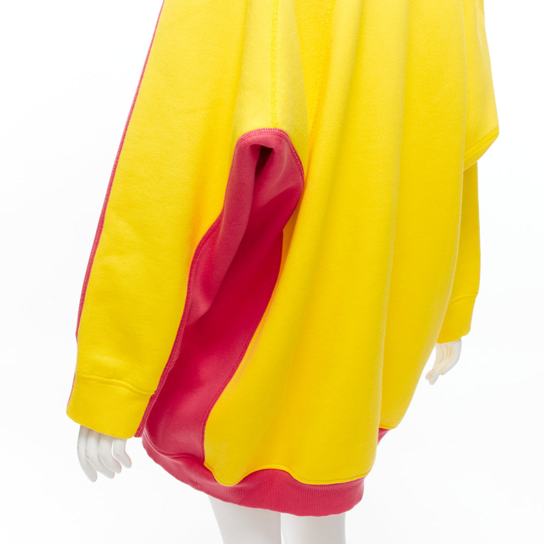 OLD CELINE Phoebe Philo 2018 pink yellow contrast back oversized sweatshirt XS
