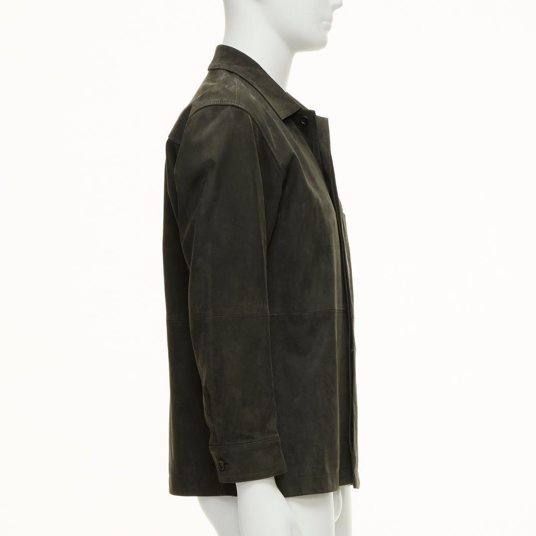 ISSEY MIYAKE WHITE LABEL grey cowhide suede leather overshirt jacket JP1 S