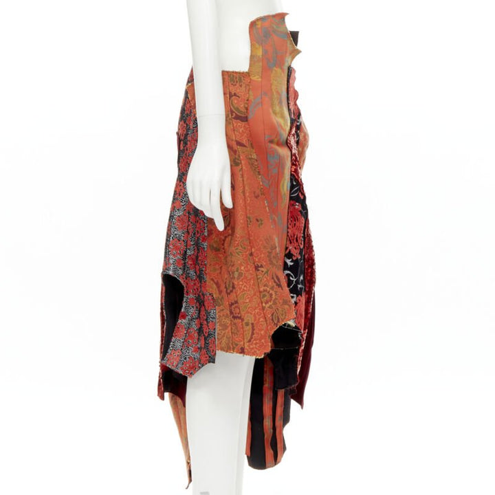 rare COMME DES GARCONS 2010 Runway oriental jacquard sequins devore skirt S