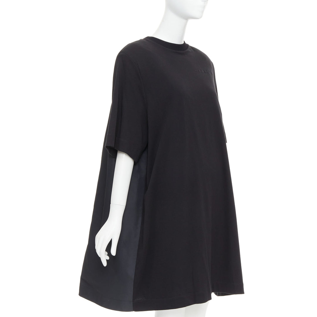 ALEXANDER MCQUEEN 2021 black hybrid flared back oversized tshirt dress IT48 XXL