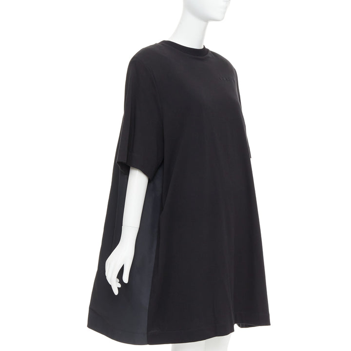 ALEXANDER MCQUEEN 2021 black hybrid flared back oversized tshirt dress IT48 XXL