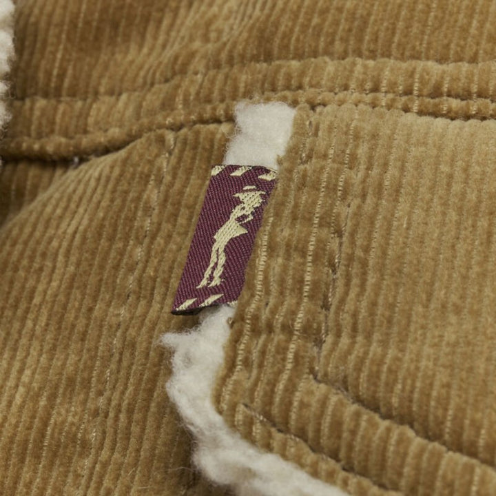 MARC JACOBS brown corduroy faux shearling lined trucker jacket XS