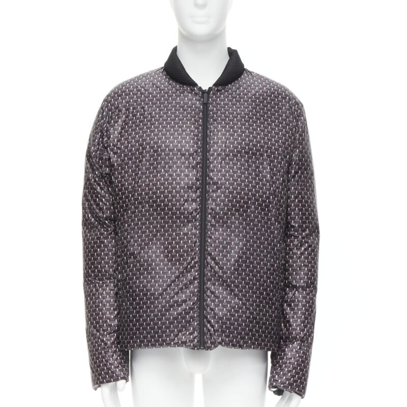 FENDI Reversible black Monster Bug Eye nylon goose down puffer jacket EU48 M
