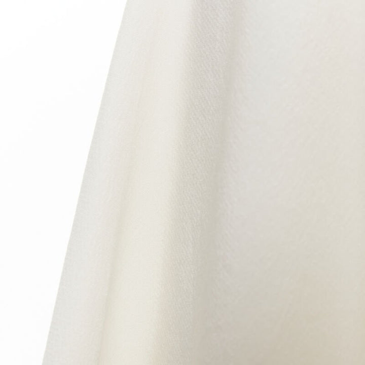 CHLOE 100% silk milk white split open back short sleeve top FR34 XS