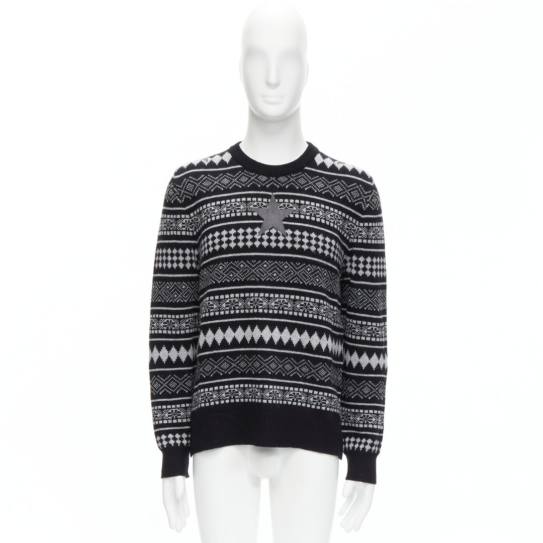 GIVENCHY Riccardo Tisci textured star stripes intarsia pullover sweater M