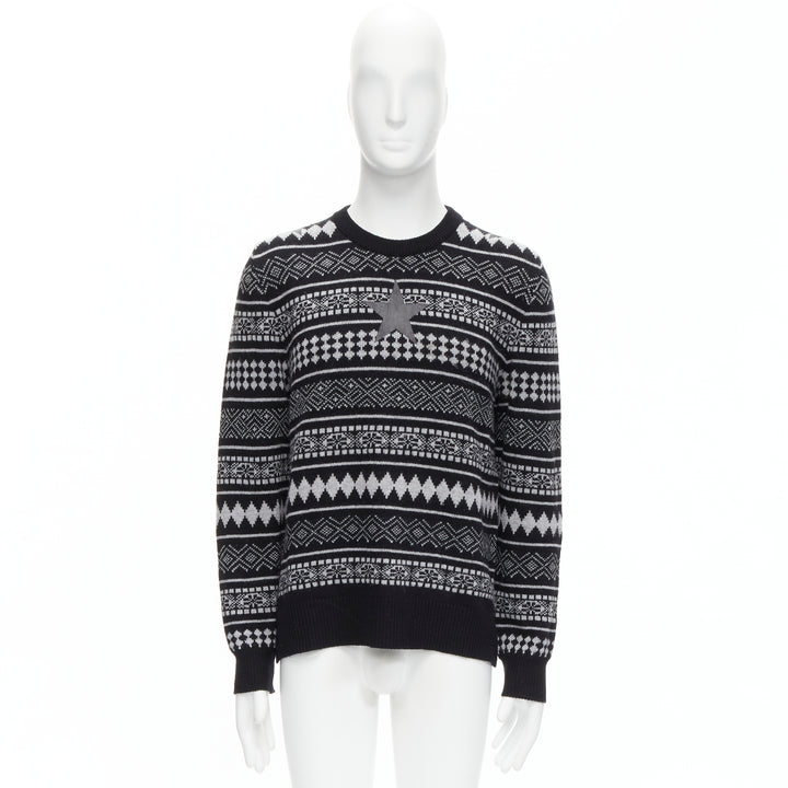 GIVENCHY Riccardo Tisci textured star stripes intarsia pullover sweater M