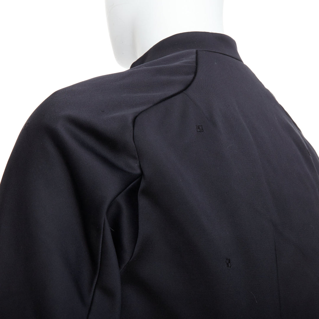 SHIATZY CHEN black cotton blend silky embroidered padded coat IT48 M
