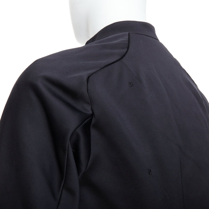 SHIATZY CHEN black cotton blend silky embroidered padded coat IT48 M