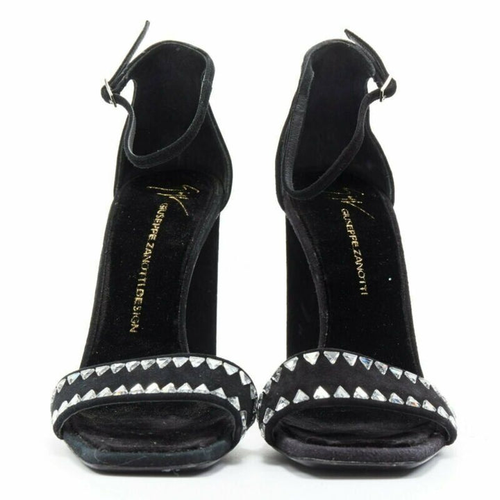 GIUSEPPE ZANOTTI 2017 black geometric crystal embellished sandal EU39