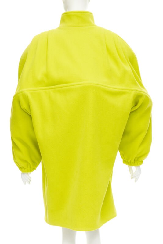 runway BALENCIAGA 2019 Runway yellow wool padded oversized cocoon coat FR34 XS
