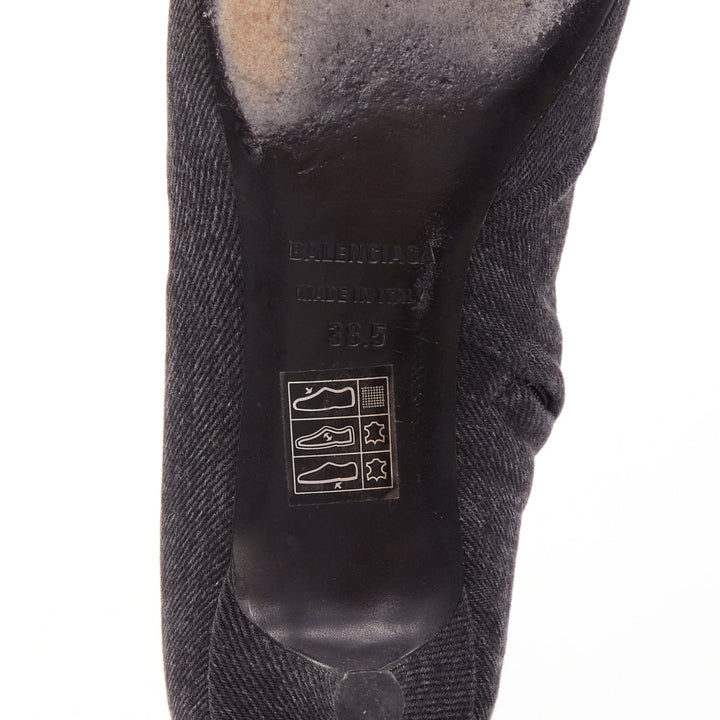 BALENCIAGA Demna BB Knife grey denim booties EU38.5