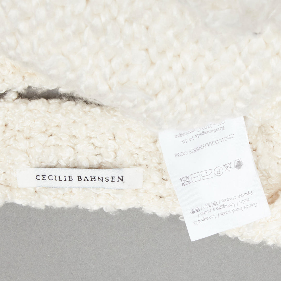 CECILIE BAHNSEN 2020 Latifa 100% silk knitted backless puff sleeves dress UK8 S