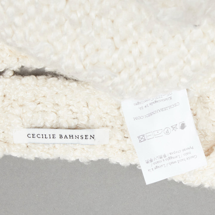 CECILIE BAHNSEN 2020 Latifa 100% silk knitted backless puff sleeves dress UK8 S