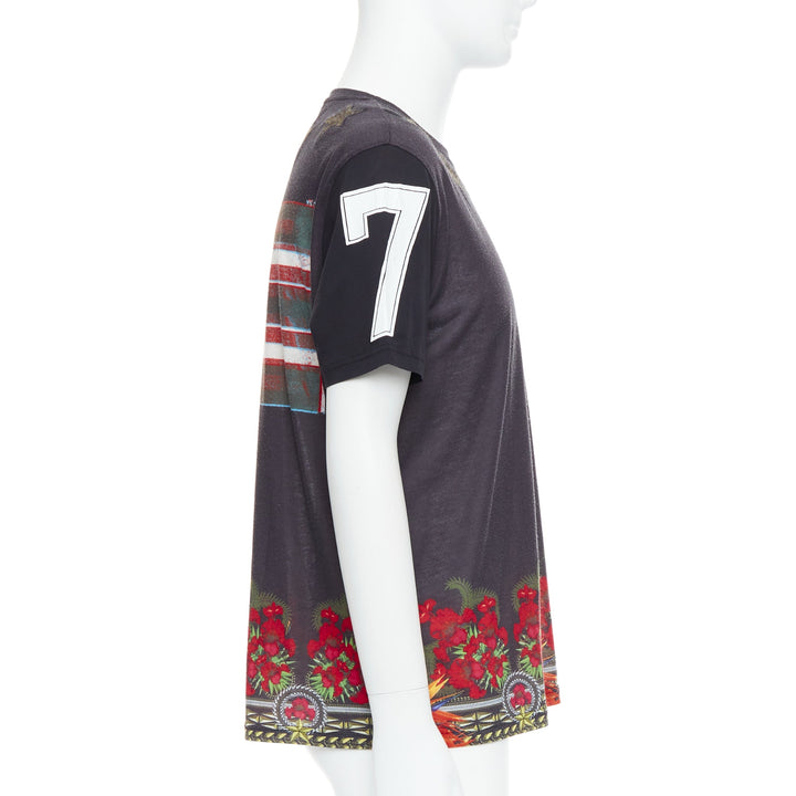 GIVENCHY 2013 Bird of Paradise star applique washed cotton tshirt M