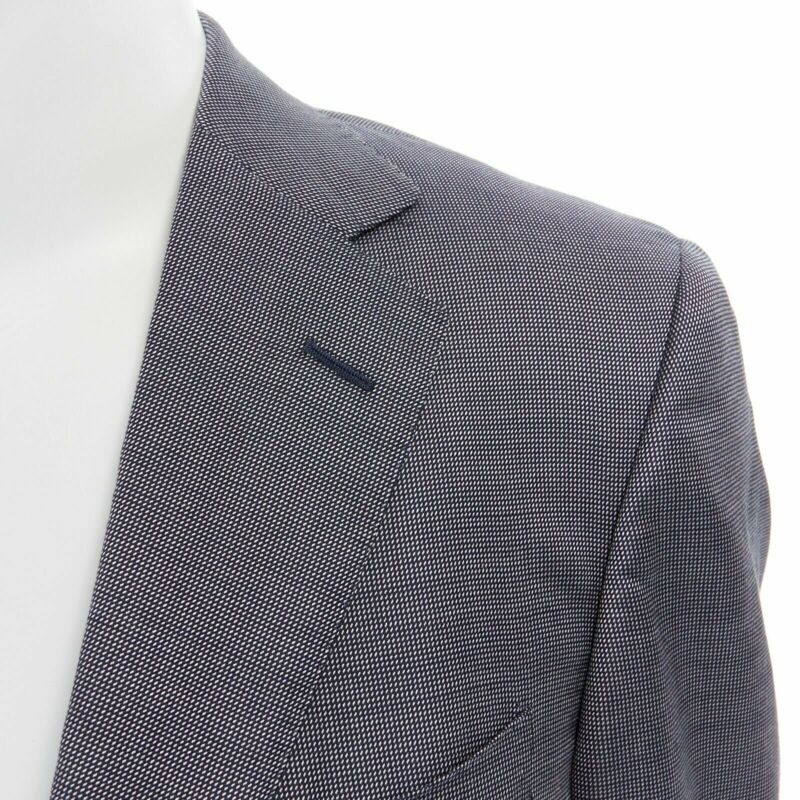 ERMENEGILDO ZEGNA blue grey silk wool dual button classic blazer jacket 50R L
