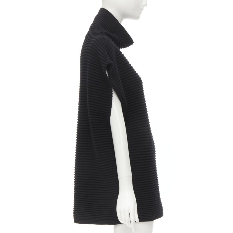 VVB VICTORIA BECKHAM 100% wool black ribbed cap sleeve popover sweater US2 S