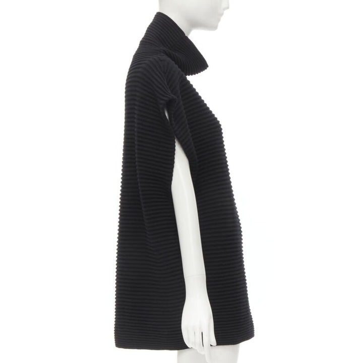 VVB VICTORIA BECKHAM 100% wool black ribbed cap sleeve popover sweater US2 S