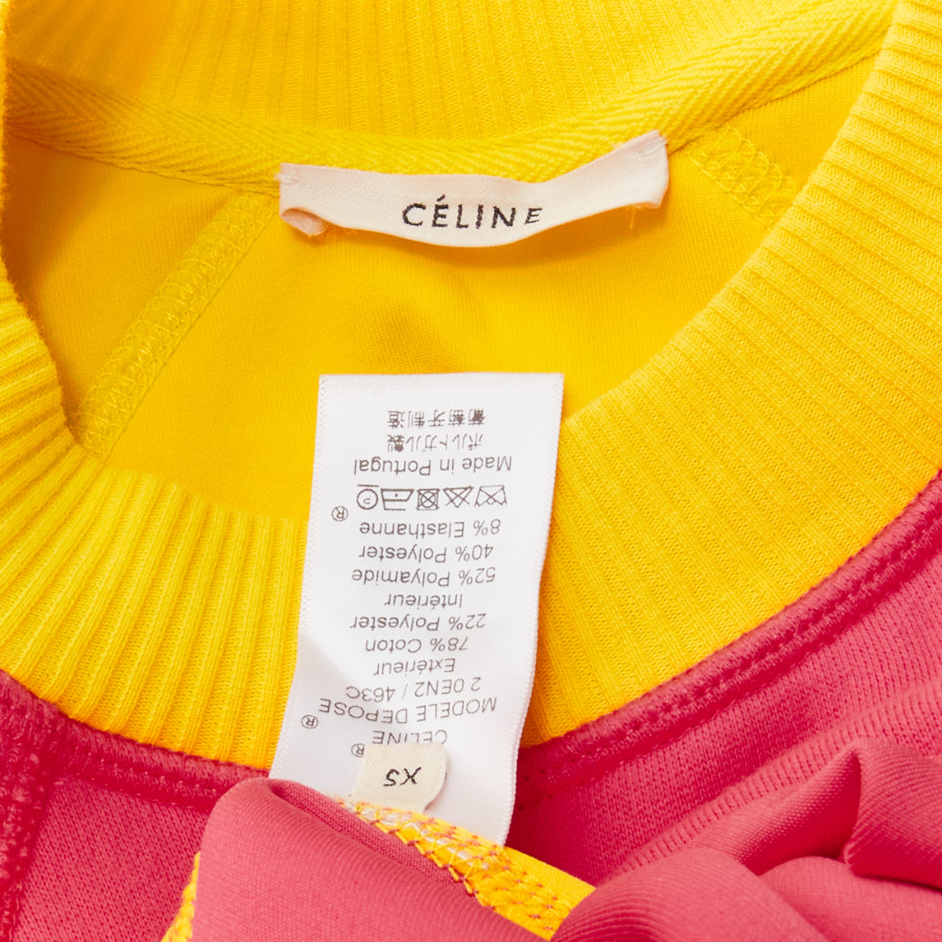 OLD CELINE Phoebe Philo 2018 pink yellow contrast back oversized sweatshirt XS