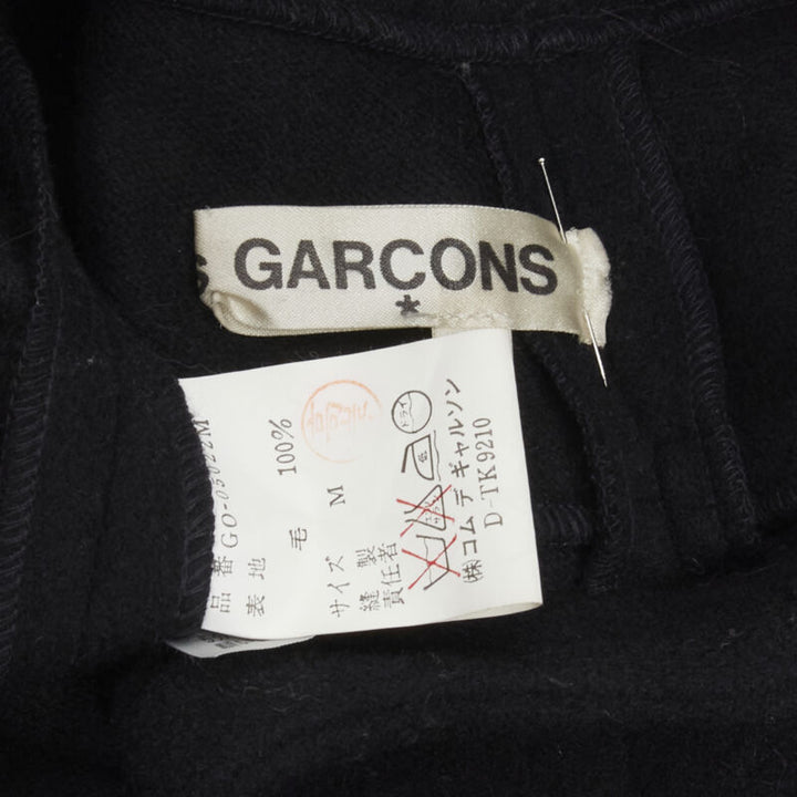 vintage COMME DES GARCONS 1980s black wool asymmetric panelled sheath dress M