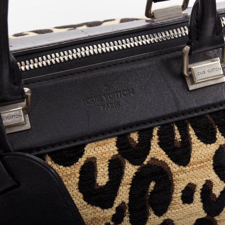LOUIS VUITTON 2012 Stephen Sprouse Speedy 30 leopard jacquard canvas leather bag