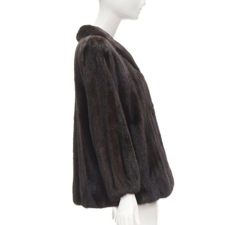 SIBERIAN FUR STORE HONG KONG  fur dark brown short shawl collar short jacket S