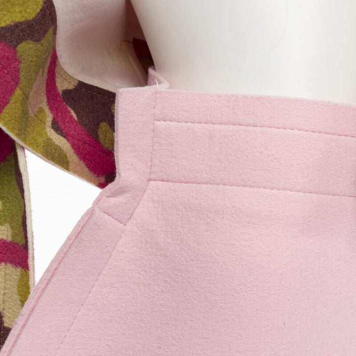 rare COMME DES GARCONS 2012 Runway 2D Flat Packed Doll green camo pink set S