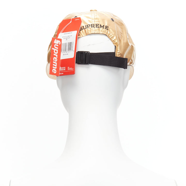 SUPREME The North Face metallic gold black logo 6 panel cap