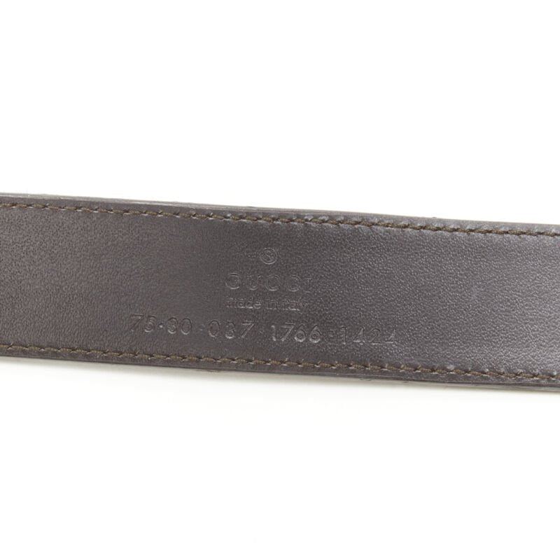 GUCCI Double Tiger gold tone buckle metallic copper leather skinny belt 75cm 30"